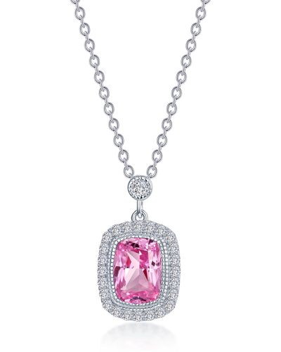 Lafonn Fancy Lab Created Sapphire & Simulated Diamond Pendant Necklace - Pink