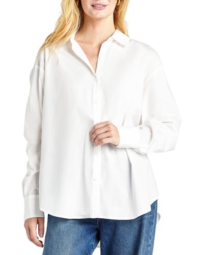 Splendid Avril Side Slit Button-up Shirt - White