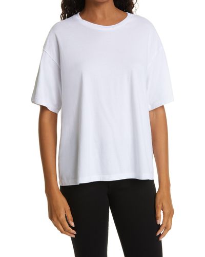 AG Jeans X Emrata Albright Stretch Cotton Boyfriend T-shirt in White | Lyst