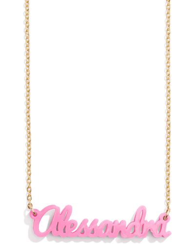 BaubleBar Personalized Pendant Necklace - Pink