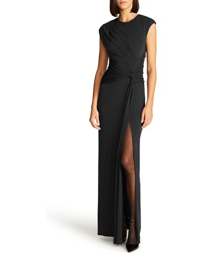 Halston Giovanna Matte Jersey Gown - Black