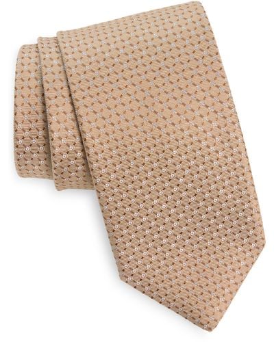 Canali Neat Silk Tie - Natural