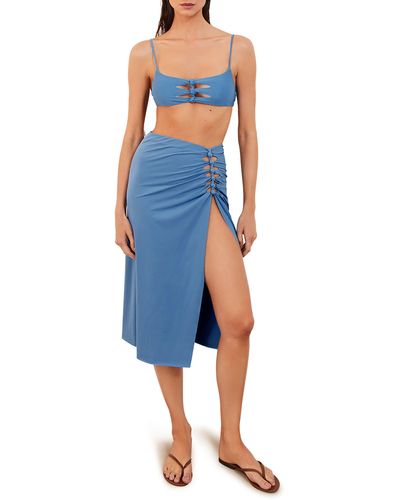 ViX Megan Cover-up Midi Skirt - Blue
