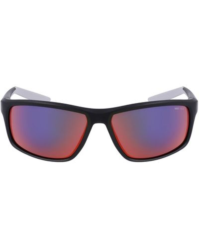 Nike Adrenaline 64mm Rectangular Sunglasses - Purple