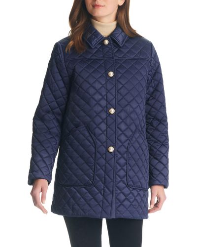 Kate Spade Quilted Snap Jacket - Blue