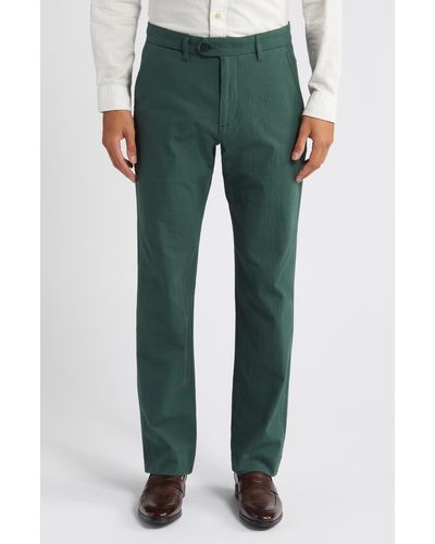 Percival Seersucker Cotton Blend Pants - Green