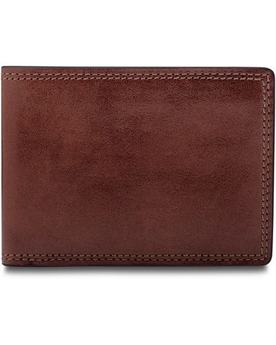 Bosca Leather Bifold Wallet - Purple