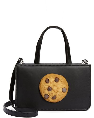 Puppets and Puppets Small Leather Cookie Bag - Black