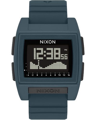 Nixon Base Tide Pro Digital Silicone Strap Watch - Gray