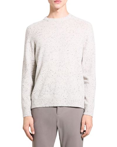 Theory Dinin Donegal Wool & Cashmere Sweater - White