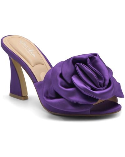 Charles David Kimchi Floral Satin Slide Sandal - Purple