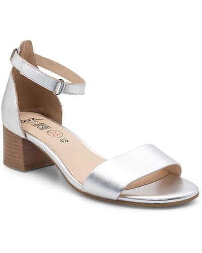 Ara Pauline Metallic Block Heel Sandal - White