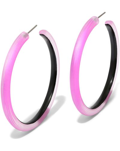 Alexis Skinny Hoop Earrings - Pink
