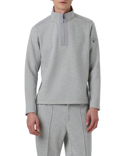 Bugatchi Quarter Zip Pullover - Gray