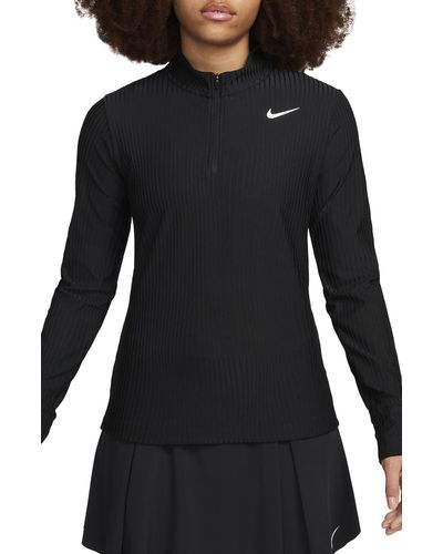 Nike Tour Dri-fit Adv Half Zip Golf Top - Black