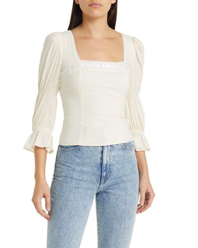Reformation Amalie Tiered Sleeve Top - White