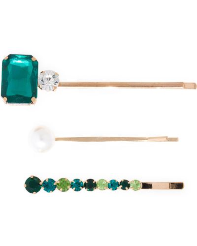 petit moments Glamour 3-pack Crystal Hairpins - Green