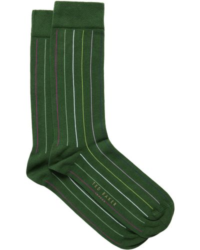 Ted Baker Sokkthr Pinstripe Dress Socks - Green