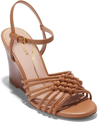 Cole Haan Jitney Knot Ankle Strap Wedge Sandal - Brown