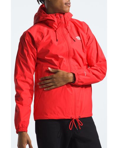 The North Face Antora Waterproof Hooded Rain Jacket - Red