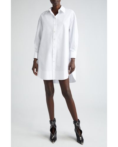 Alexander McQueen Long Sleeve High-low Shirtdress - White