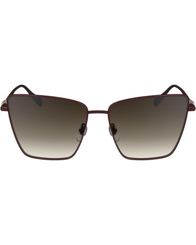 Longchamp 55mm Gradient Square Sunglasses - Red