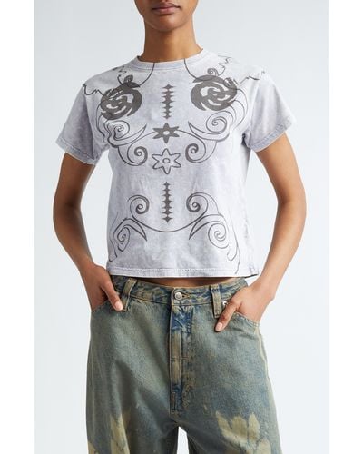 PAOLINA RUSSO Relic Print Cotton Baby Tee - White