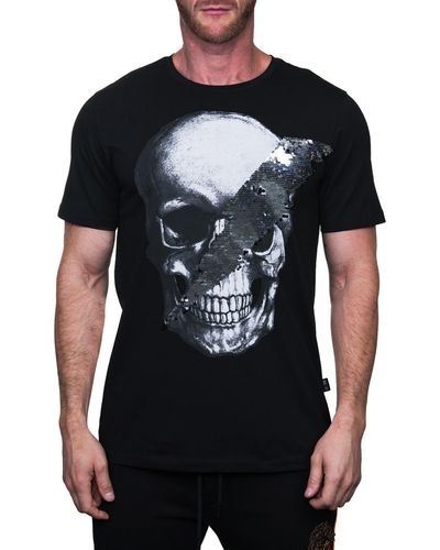 Maceoo Skull Disco Graphic Crew T-shirt - Black