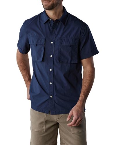 The Normal Brand Expedition Short Sleeve Button-up Shirt - Blue