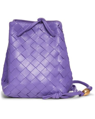 Bottega Veneta Intrecciato Leather Bucket Bag - Purple
