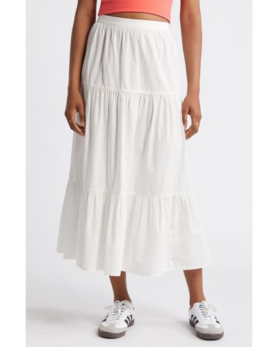 BP. Tiered Maxi Skirt - White