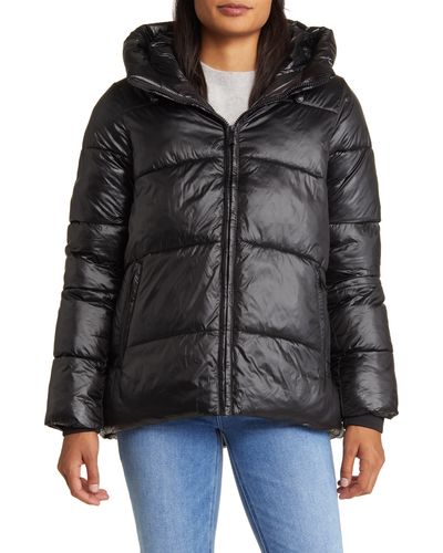 Sam Edelman Hooded Puffer Jacket - Black