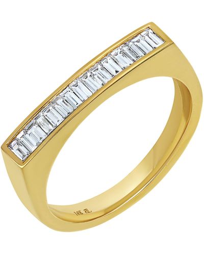 Bony Levy Florentine Diamond Baguette Ring - Metallic