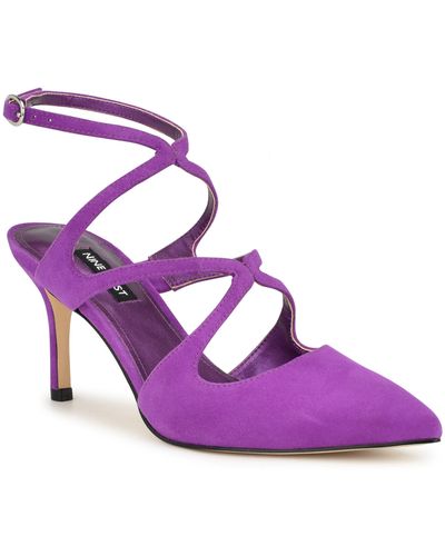 Nine West Maes Ankle Strap Pointed Toe Pump - Purple
