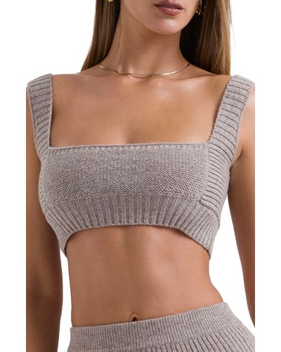 House Of Cb Adhara Rib-knitted Wool Bralette in White