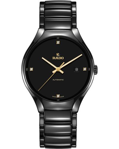 Rado True Automatic Diamond Ceramic Bracelet Watch - Black