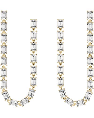 Jennifer Fisher 18k Gold Lab Created Diamond Dangler Drop Earrings - 8.16 Ctw - White