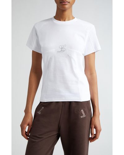 LUAR Foil Monogram Cotton T-shirt - White