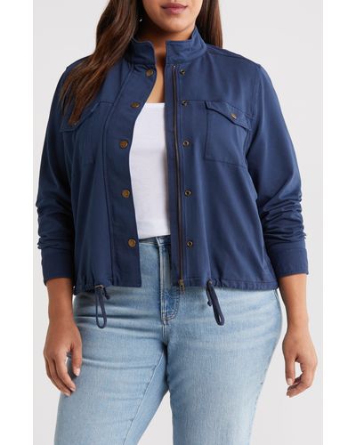 Caslon Caslon(r) Stretch Cotton Jacket - Blue