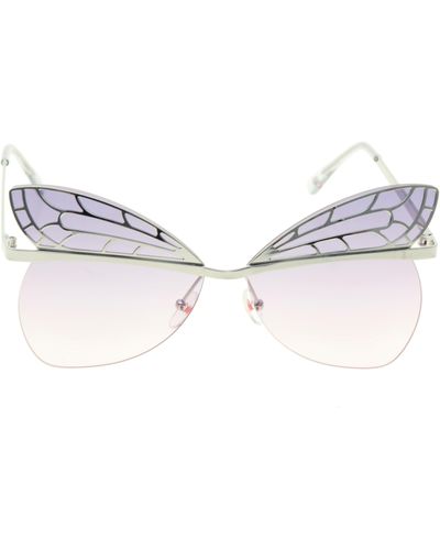 Betsey Johnson 61mm Butterfly Gradient Sunglasses - White