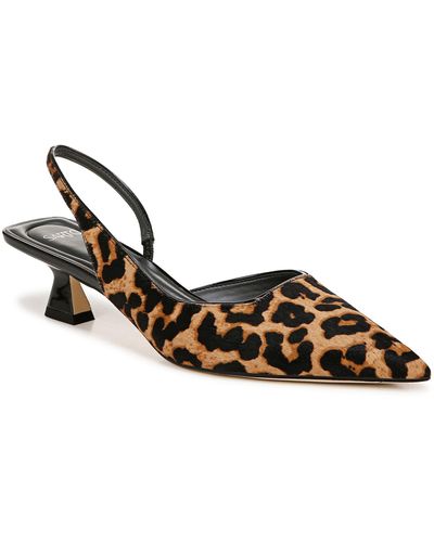Sarto Devin Slingback Half D'orsay Pointed Toe Kitten Heel Pump - Brown