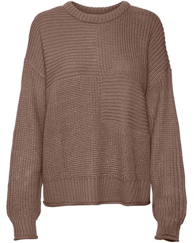 Vero Moda Vada Crewneck Sweater - Brown