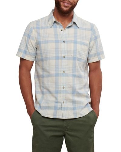 Toad & Co. Airscape Plaid Short Sleeve Organic Cotton Button-up Shirt - Gray