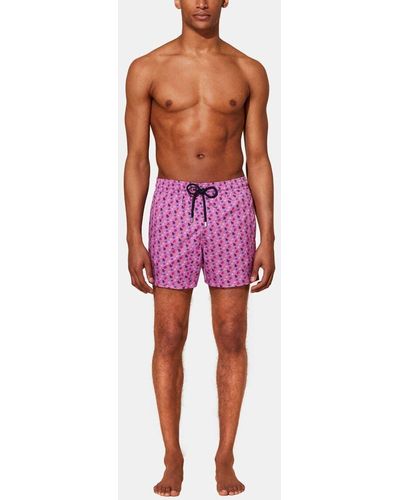 Vilebrequin Micro Ronde Des Tortues Rainbow Stretch Swim Trunks - Red