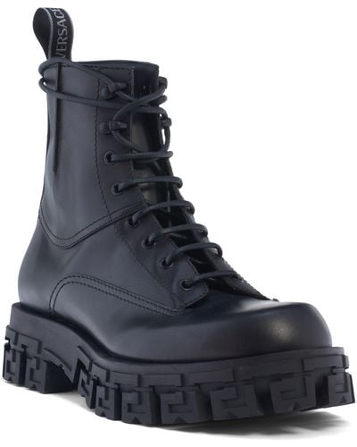 Versace Greca Portico Lace-up Boot - Blue