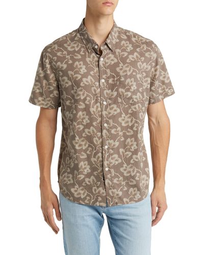 Rails Carson Floral Short Sleeve Linen Blend Button-up Shirt - Multicolor