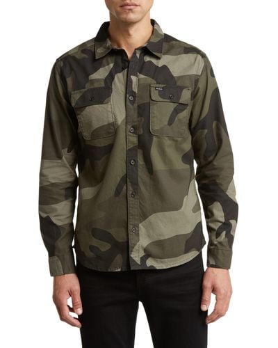 RVCA Panhandle Cotton Flanne Button-up Shirt At Nordstrom - Green