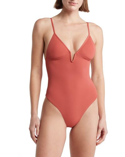 Maaji Phoenix Palm Parady Reversible V Wire One-piece Swimsuit - Red