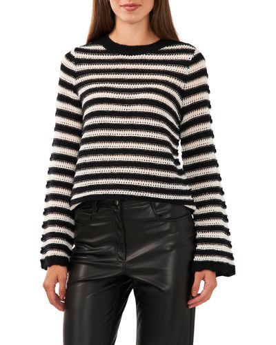 Halogen® Halogen(r) Stripe Bell Sleeve Sweater - Black