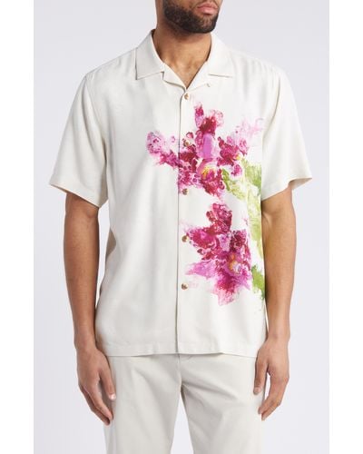 Tommy Bahama Costa Rican Blooms Silk Camp Shirt - White